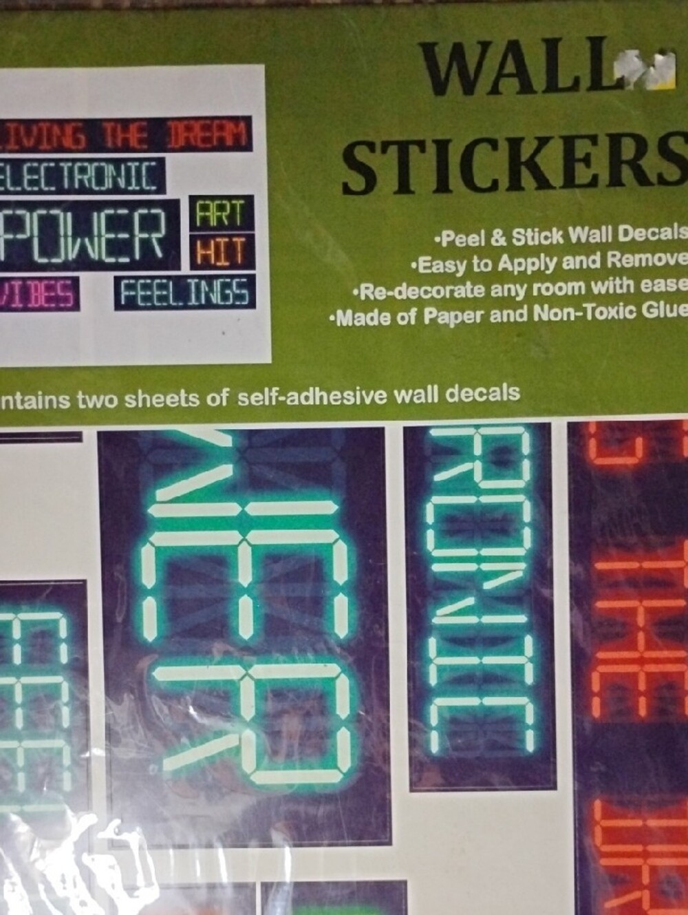 Neon Text & Graphic Sticker Pack - Multi-Color